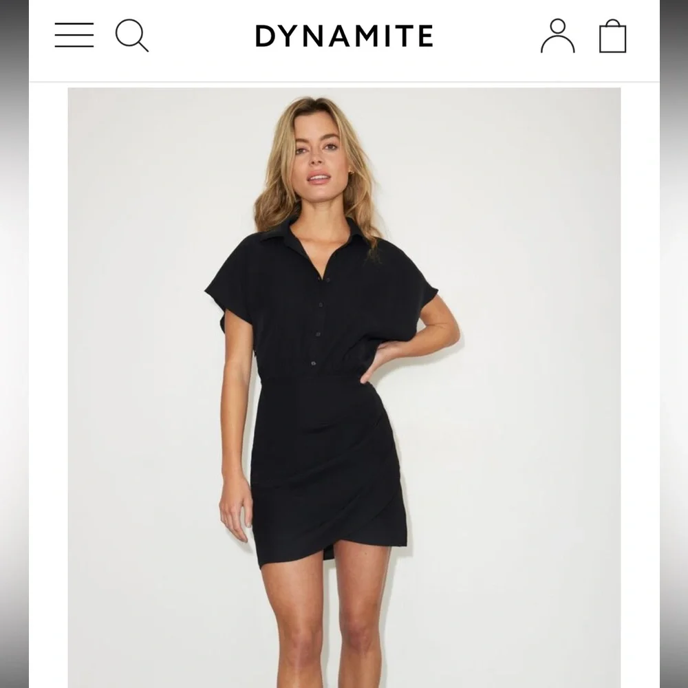 Dynamite Genvieve Mini Button Up Dress - Picture 3 of 6